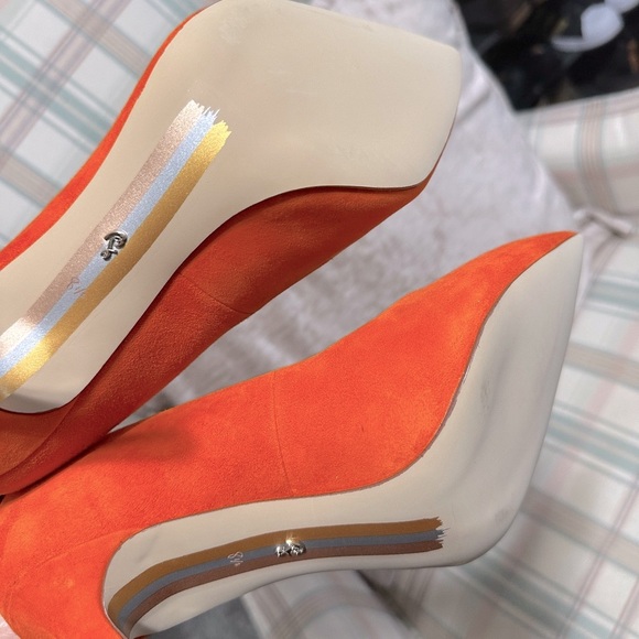 Orange Suede Women's Heels - Picture 3 of 3